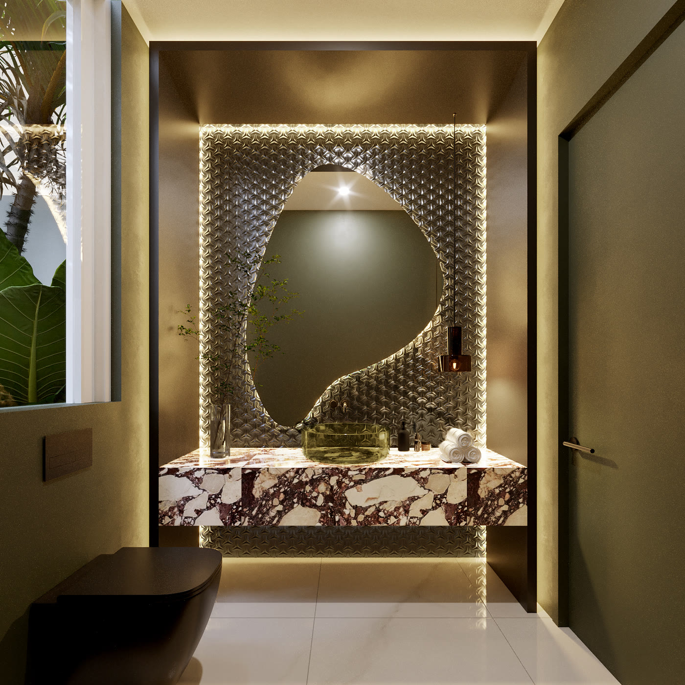 Baño de visitas de Casa AM