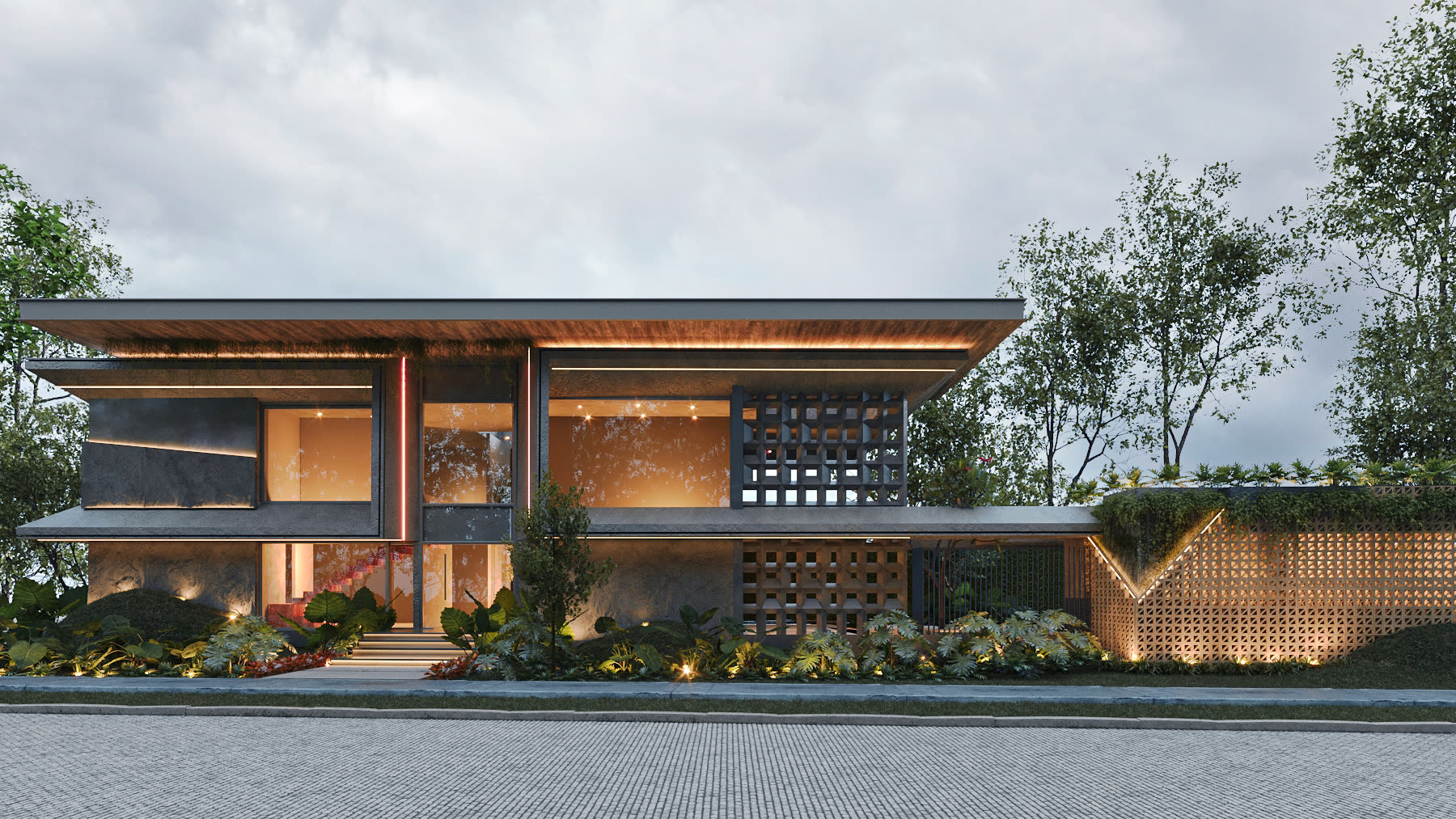 Render cinematográfico de Casa H1 antes de construirse