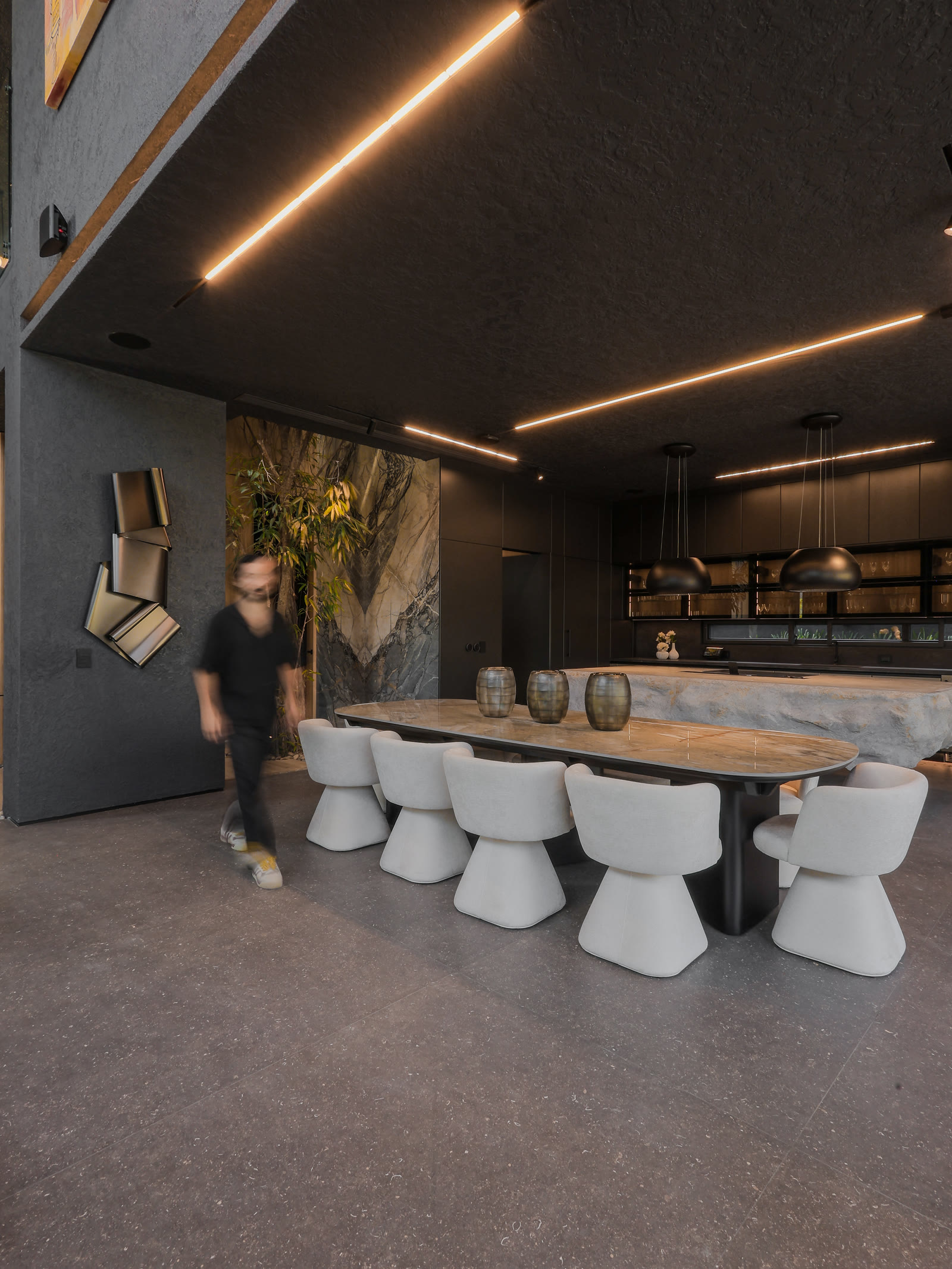 Área social de Casa H1 abierta al jardín
